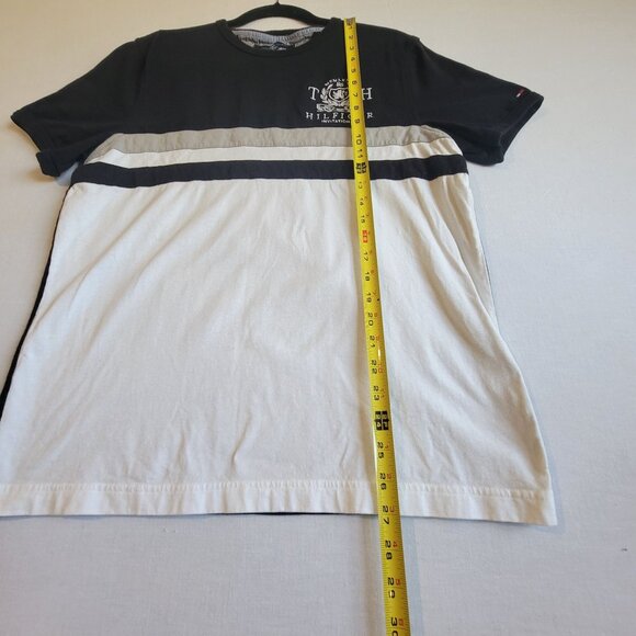 Vtg Tommy Hilfiger T Shirt Mens Medium Color Block 90s Preppy Retro Sportswear - Picture 4 of 5